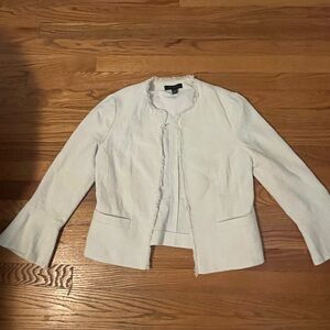 Ann Taylor White Blazer Structured Minimalist Design